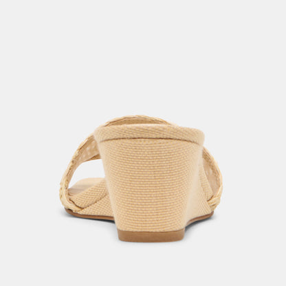 Qaily Wide Lt Natural Raffia Wedges | Dolce Vita