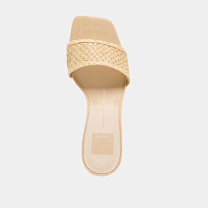 Qaily Wide Lt Natural Raffia Wedges | Dolce Vita