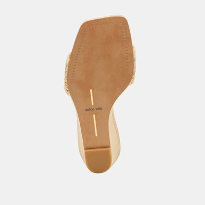 Qaily Wide Lt Natural Raffia Wedges | Dolce Vita