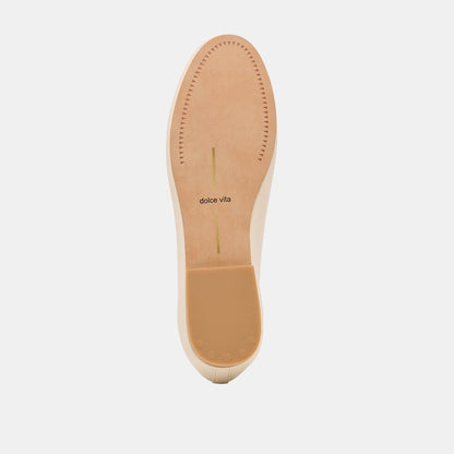 Ritla Wide Bone Leather Ballet Flats | Dolce Vita