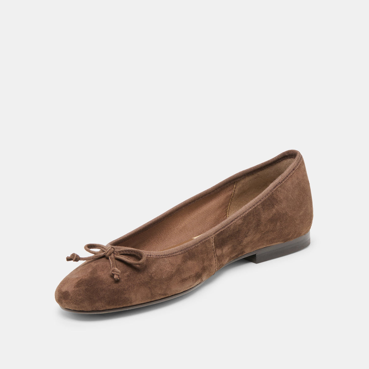 Ritla Wide Dk Brown Suede Ballet Flats | Dolce Vita
