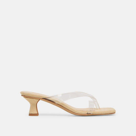 Brevel Vinyl Wide Crystal Jelly Heels | Dolce Vita