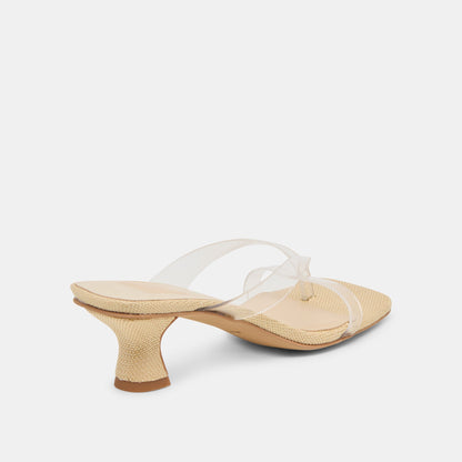 Brevel Vinyl Wide Crystal Jelly Heels | Dolce Vita