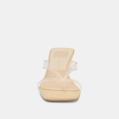 Brevel Vinyl Wide Crystal Jelly Heels | Dolce Vita