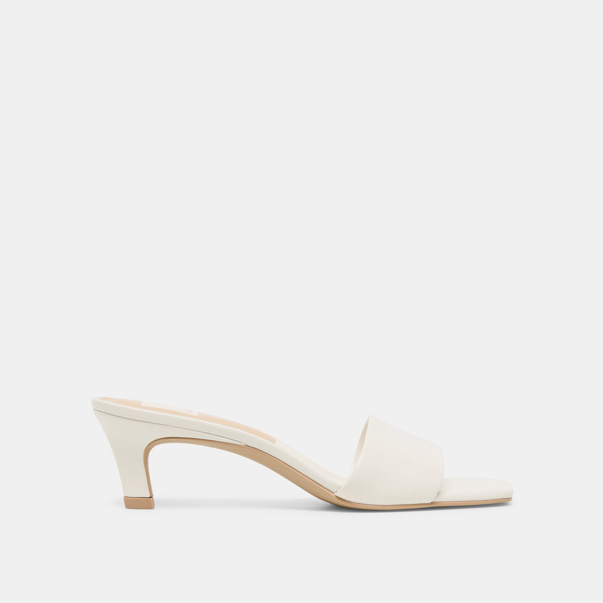 Rexa Wide True White Leather Heels | Dolce Vita