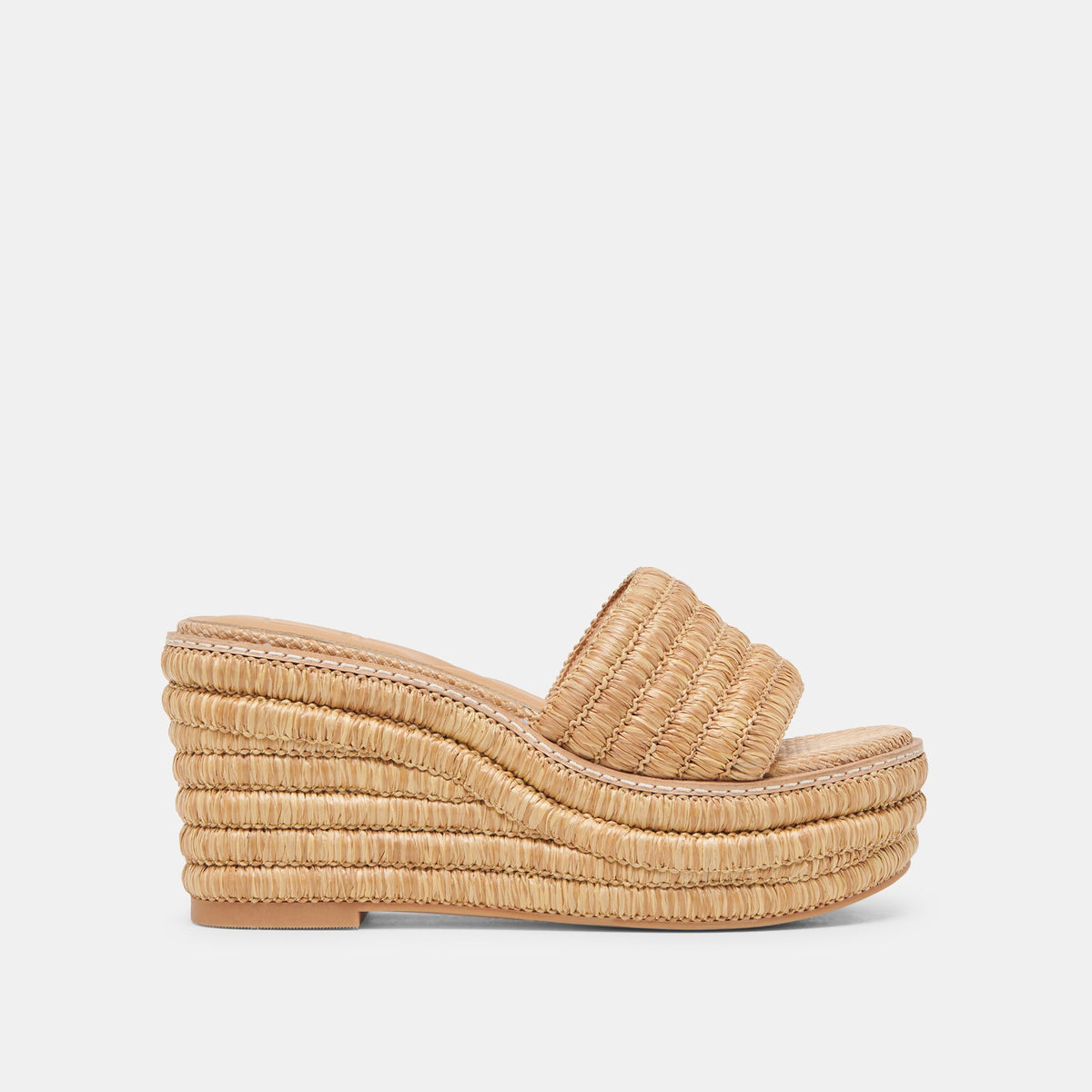 Throne Wide Lt Natural Raffia Wedges | Dolce Vita