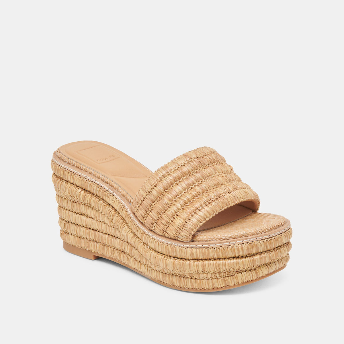 Throne Wide Lt Natural Raffia Wedges | Dolce Vita