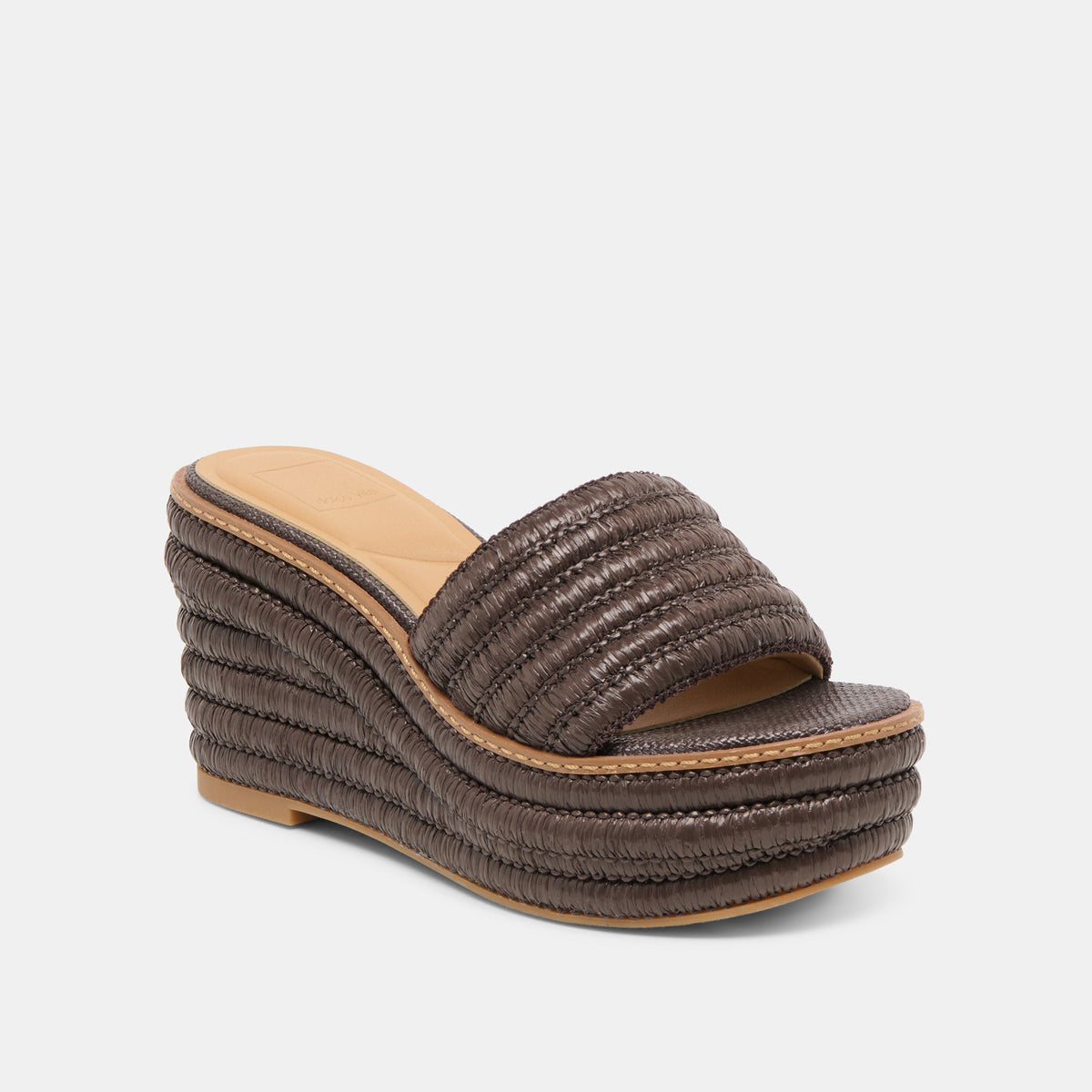 Throne Wide Chocolate Raffia Wedges | Dolce Vita