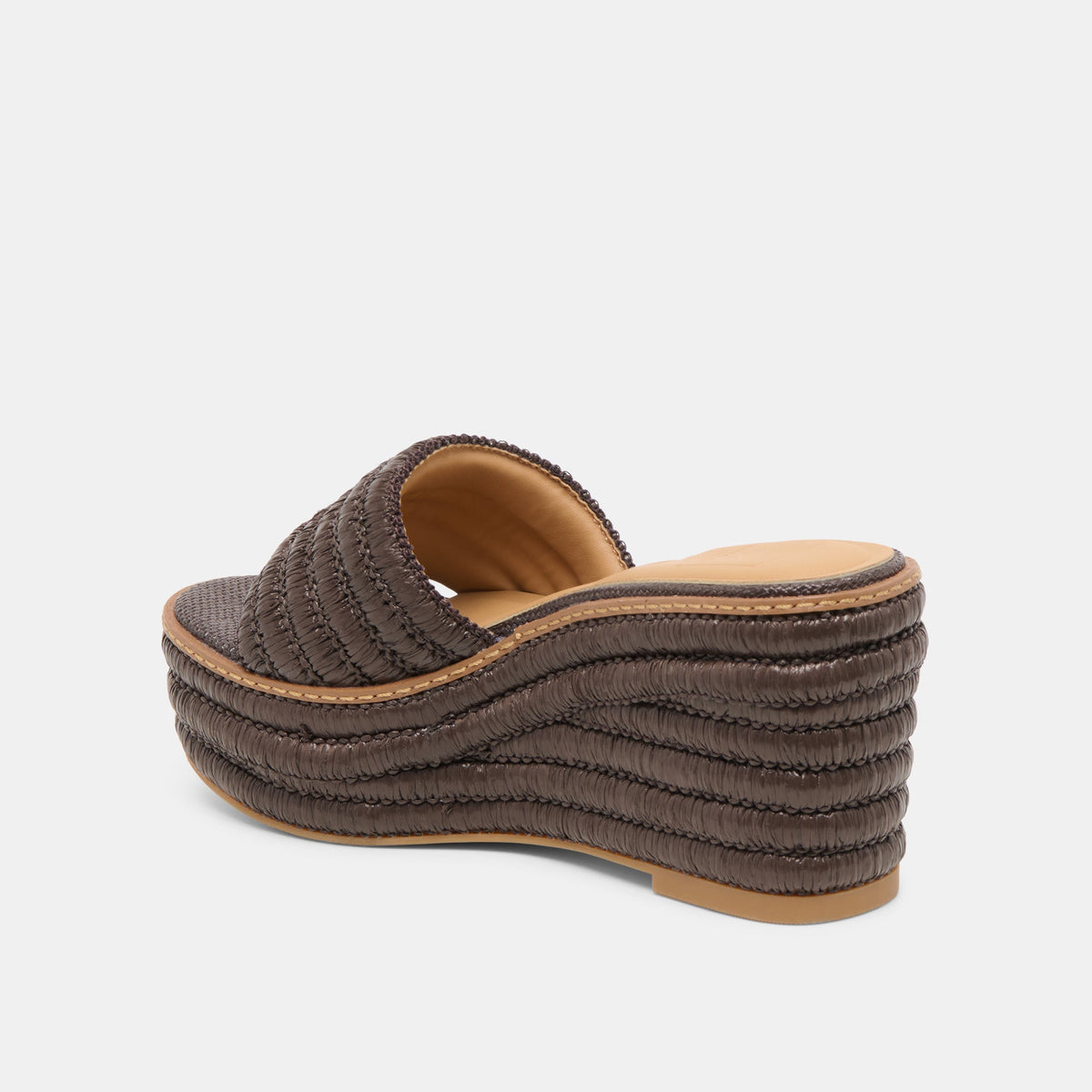 Throne Wide Chocolate Raffia Wedges | Dolce Vita