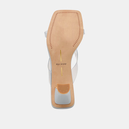 Brevel Vinyl Wide Dusty Blue Jelly Heels | Dolce Vita