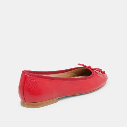 Ritla Wide Cherry Leather Ballet Flats | Dolce Vita
