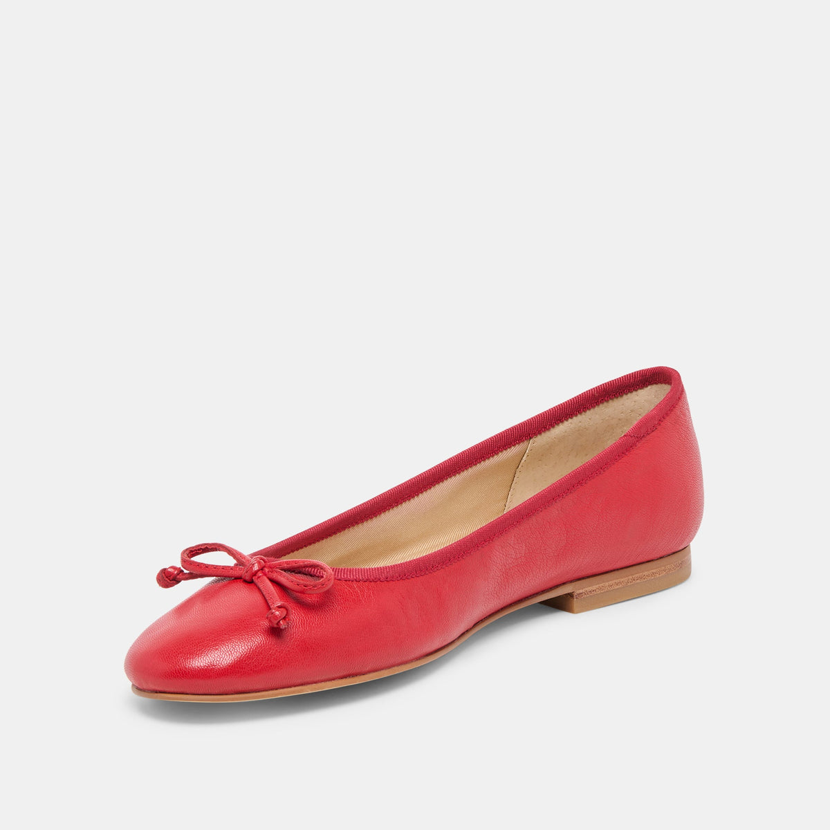 Ritla Wide Cherry Leather Ballet Flats | Dolce Vita