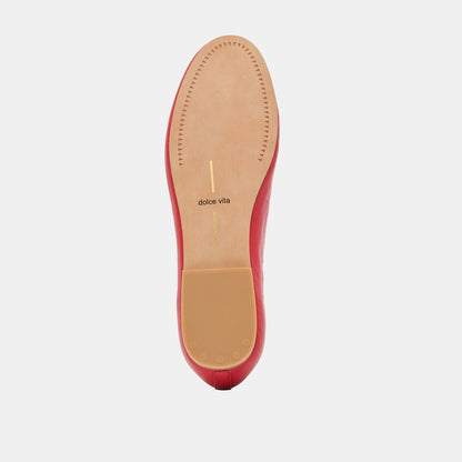 Ritla Wide Cherry Leather Ballet Flats | Dolce Vita