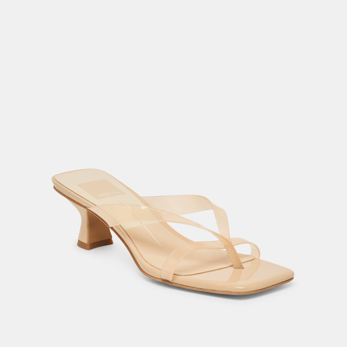 Brevel Vinyl Wide Praline Jelly Heels | Dolce Vita