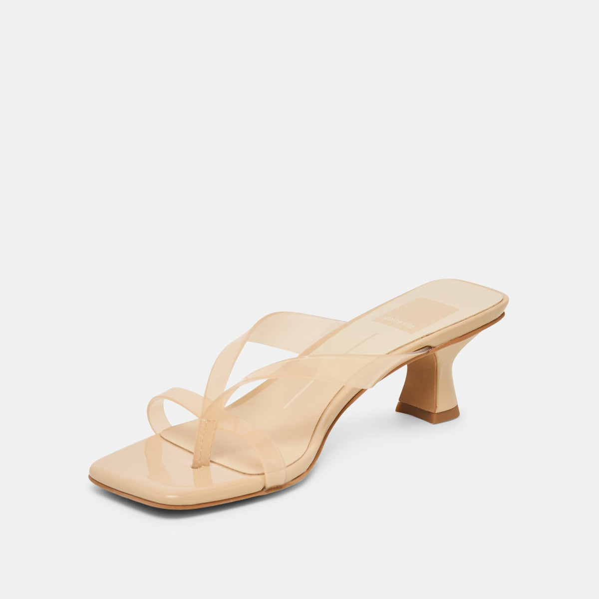 Brevel Vinyl Wide Praline Jelly Heels | Dolce Vita
