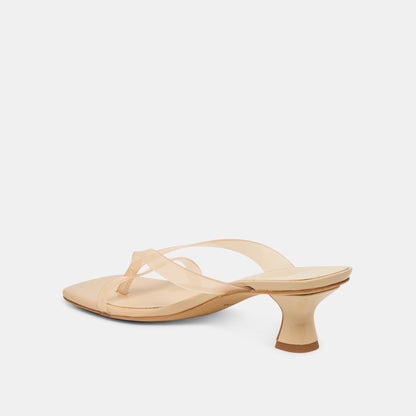 Brevel Vinyl Wide Praline Jelly Heels | Dolce Vita