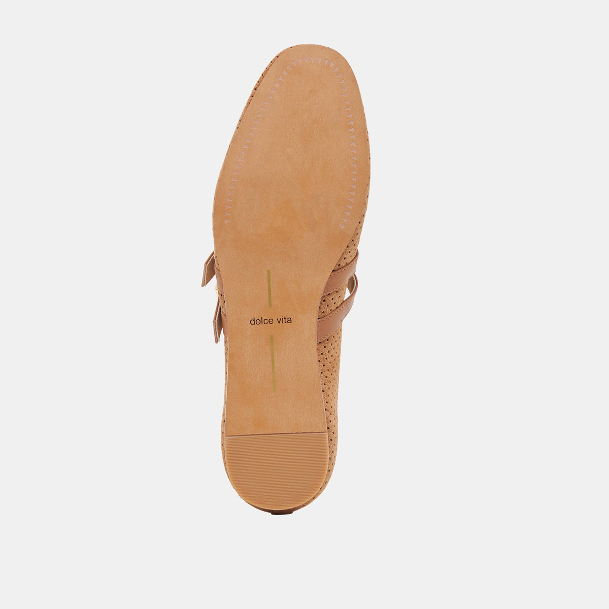 Baylee Wide Pecan Perforated Suede Ballet Flats | Dolce Vita