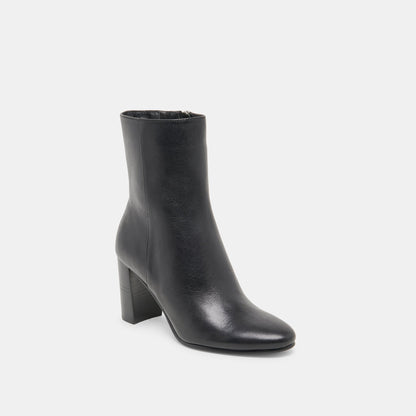 Suzy Wide Black Leather Booties | Dolce Vita