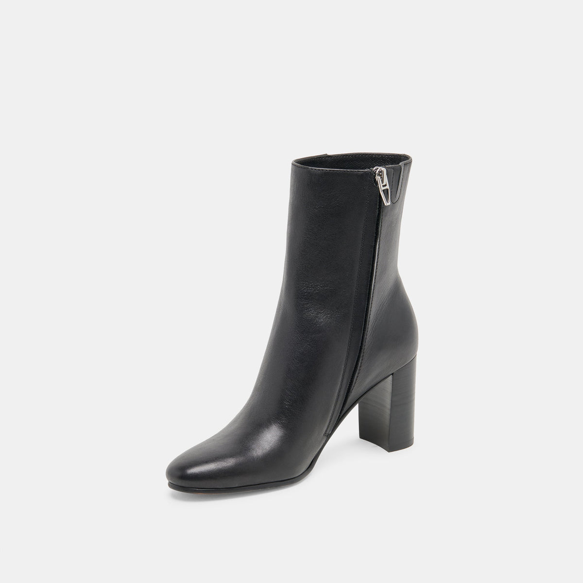 Suzy Wide Black Leather Booties | Dolce Vita