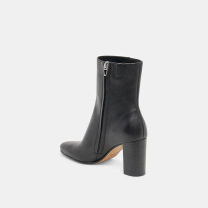 Suzy Wide Black Leather Booties | Dolce Vita