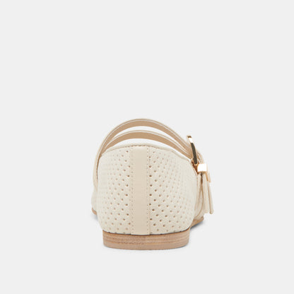 Baylee Wide Bone Perforated Suede Ballet Flats | Dolce Vita