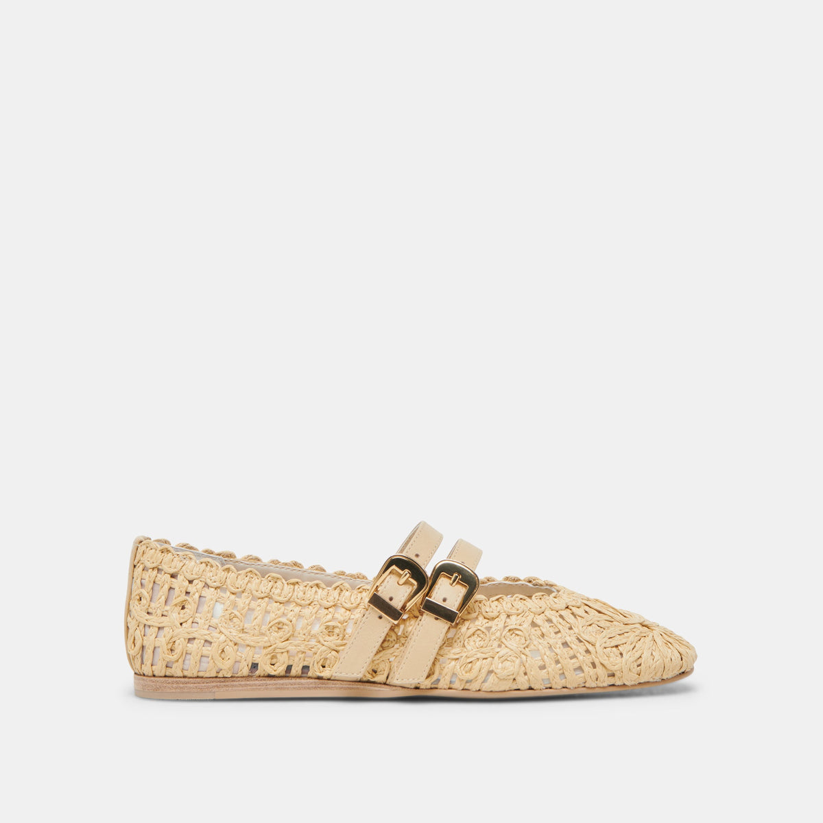 BAYLEE SUNFLOWER WIDE BALLET FLATS LT NATURAL MACRAME
 – Dolce Vita | Dolce Vita