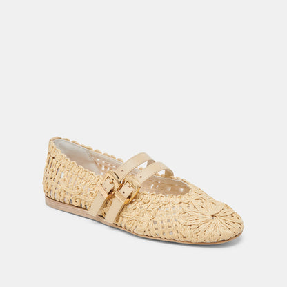 BAYLEE SUNFLOWER WIDE BALLET FLATS LT NATURAL MACRAME
 – Dolce Vita | Dolce Vita