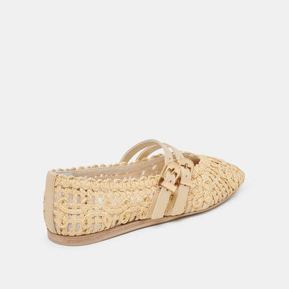 BAYLEE SUNFLOWER WIDE BALLET FLATS LT NATURAL MACRAME
 – Dolce Vita | Dolce Vita