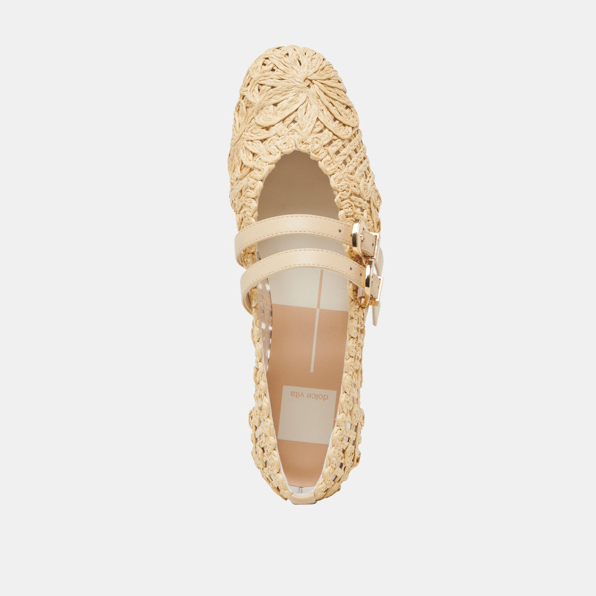 BAYLEE SUNFLOWER WIDE BALLET FLATS LT NATURAL MACRAME
 – Dolce Vita | Dolce Vita
