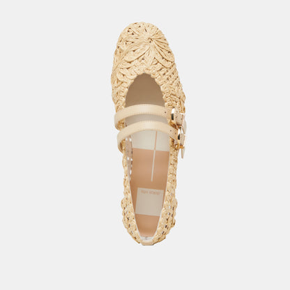 BAYLEE SUNFLOWER WIDE BALLET FLATS LT NATURAL MACRAME
 – Dolce Vita | Dolce Vita