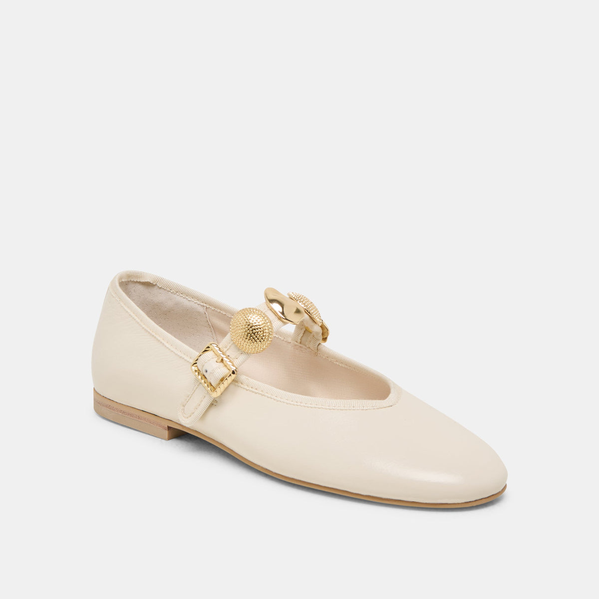 Relan Wide Off White Leather Ballet Flats | Dolce Vita