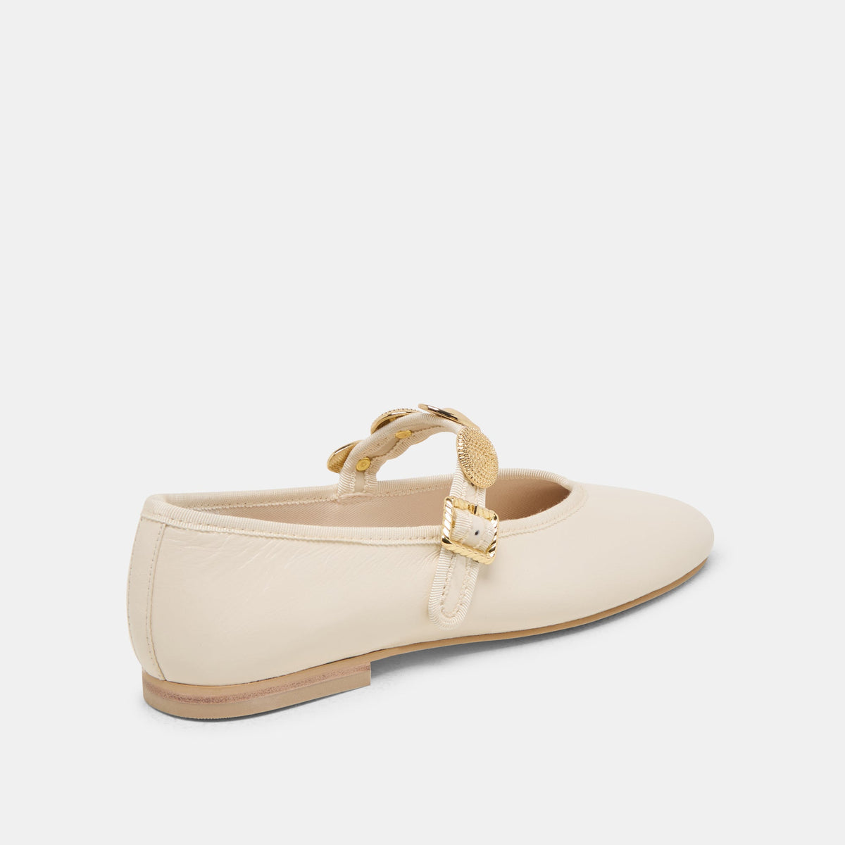 Relan Wide Off White Leather Ballet Flats | Dolce Vita