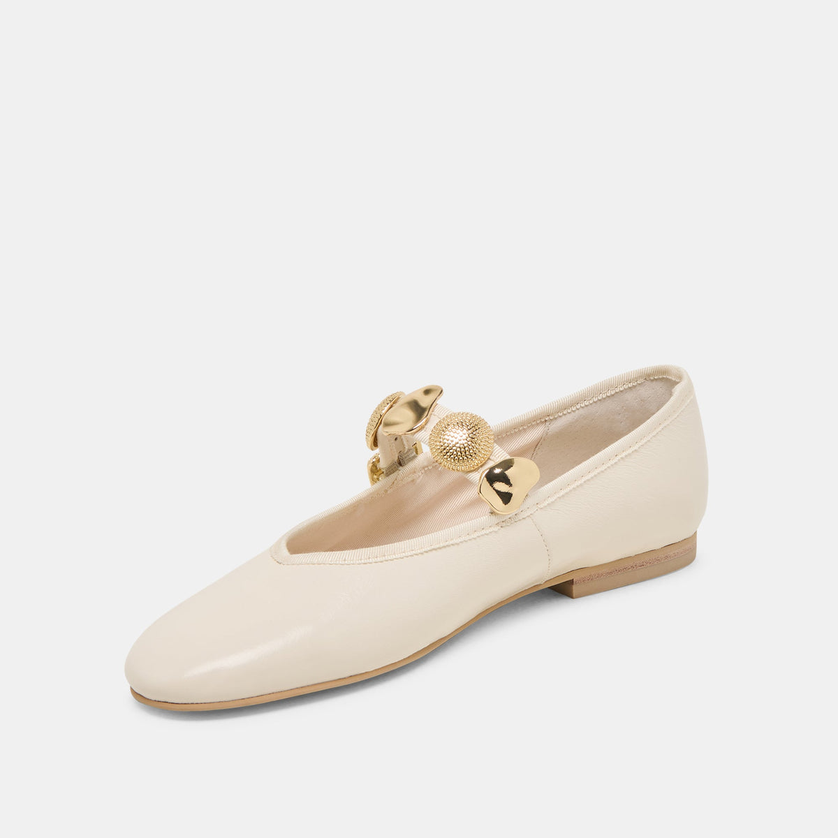 Relan Wide Off White Leather Ballet Flats | Dolce Vita