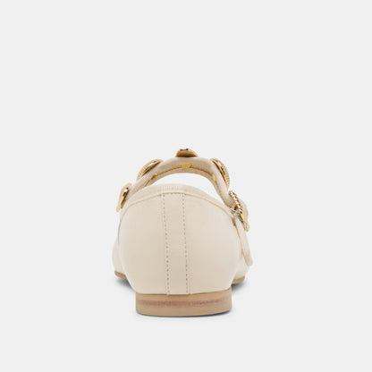 Relan Wide Off White Leather Ballet Flats | Dolce Vita