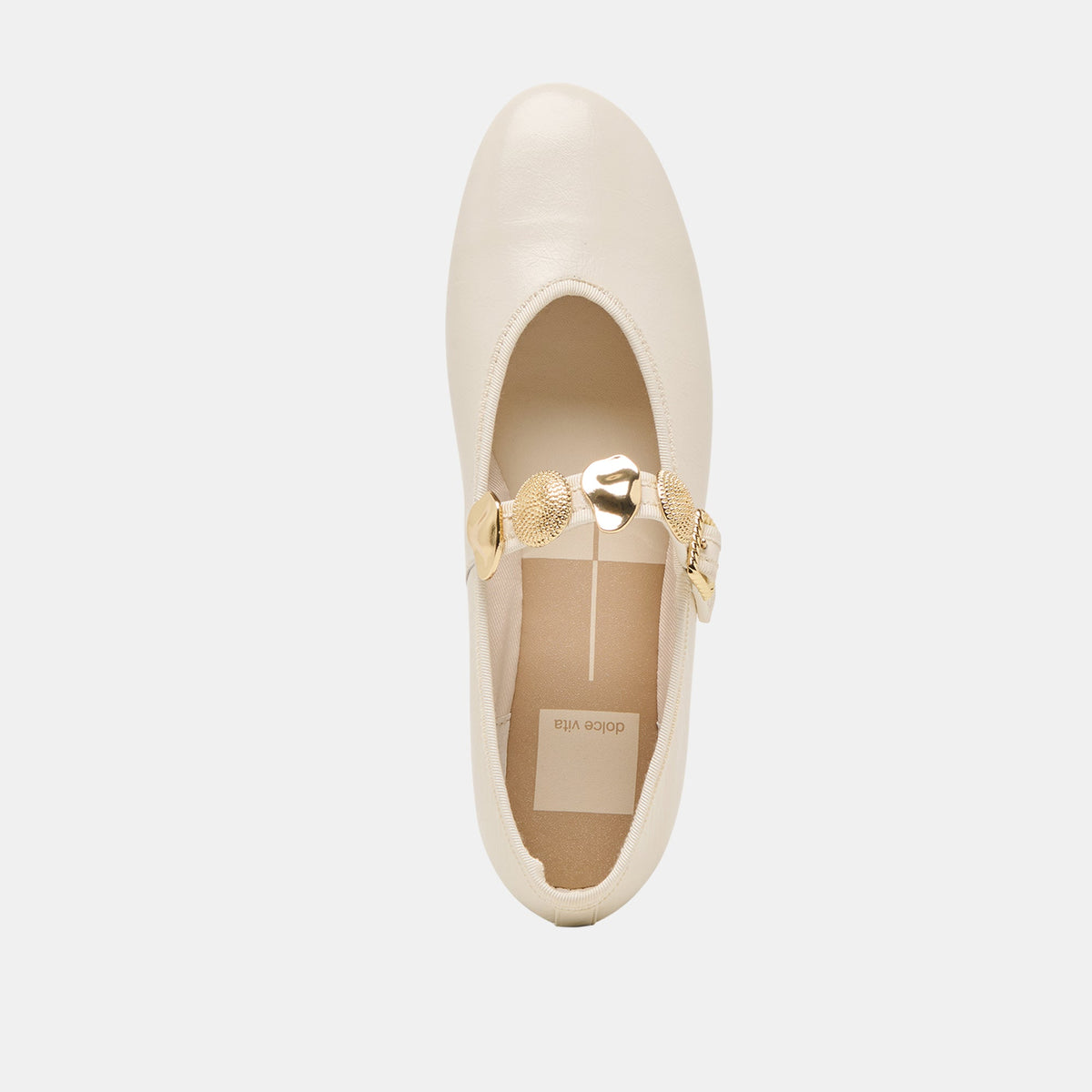 Relan Wide Off White Leather Ballet Flats | Dolce Vita
