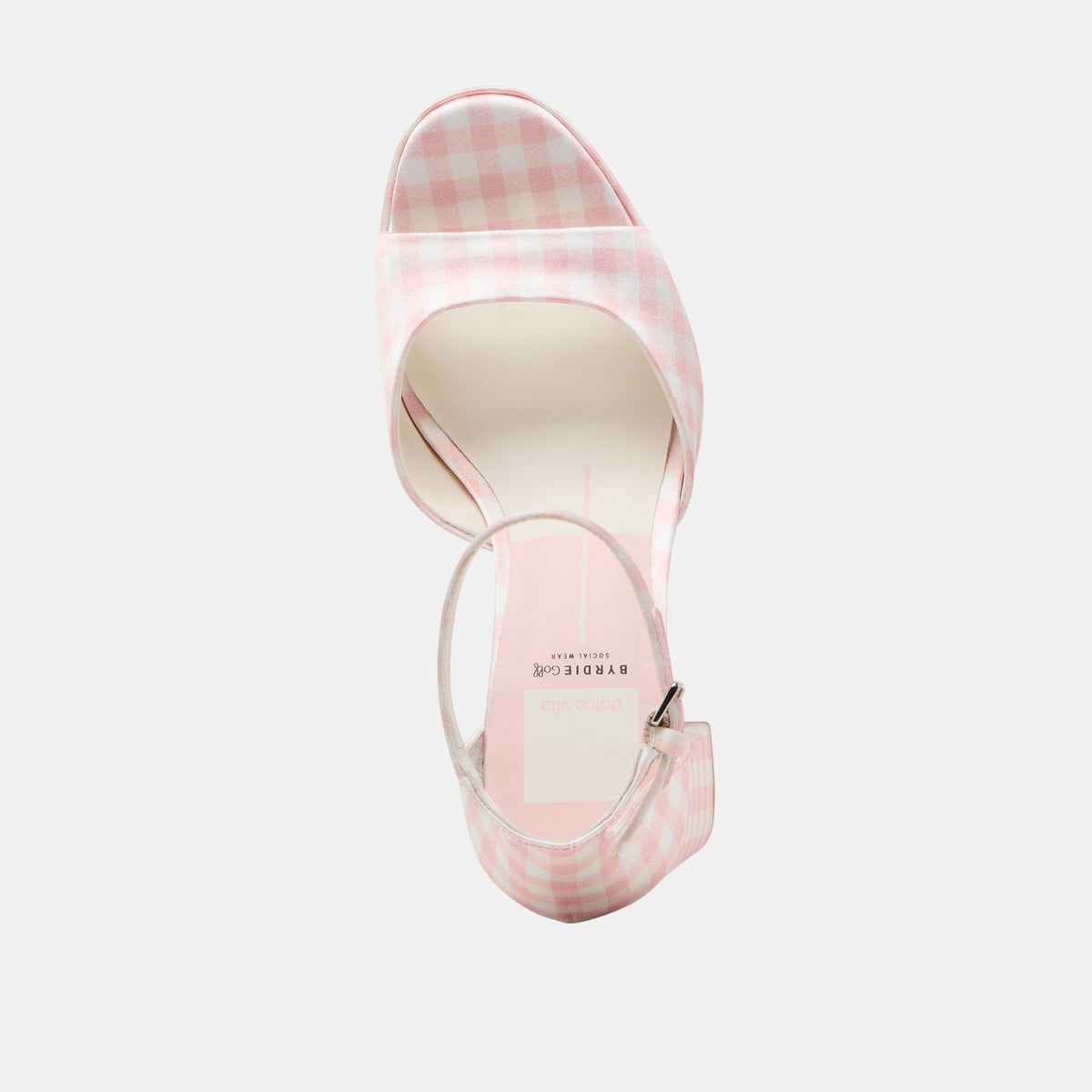 Pandro X Byrdie Golf Pink Plaid Gingham Wide Heels | Dolce Vita