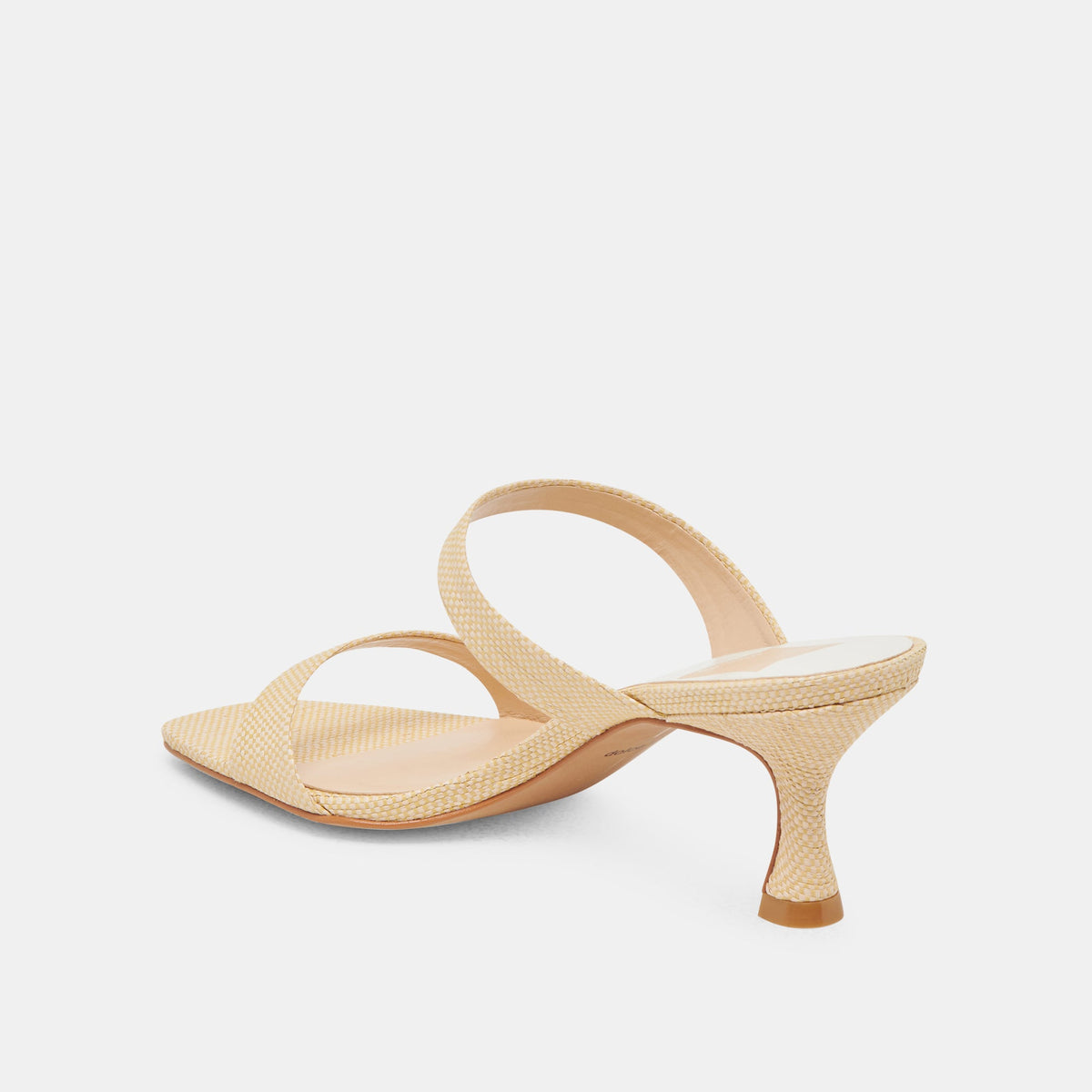 Genora Wide Lt Natural Woven Raffia Heels | Dolce Vita