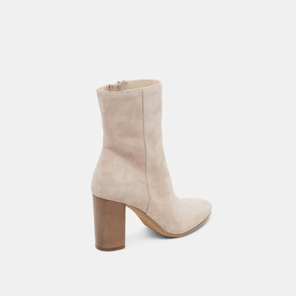 Suzy Wide Taupe Suede Booties | Dolce Vita