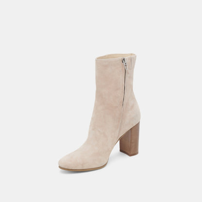 Suzy Wide Taupe Suede Booties | Dolce Vita