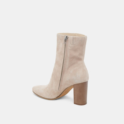Suzy Wide Taupe Suede Booties | Dolce Vita