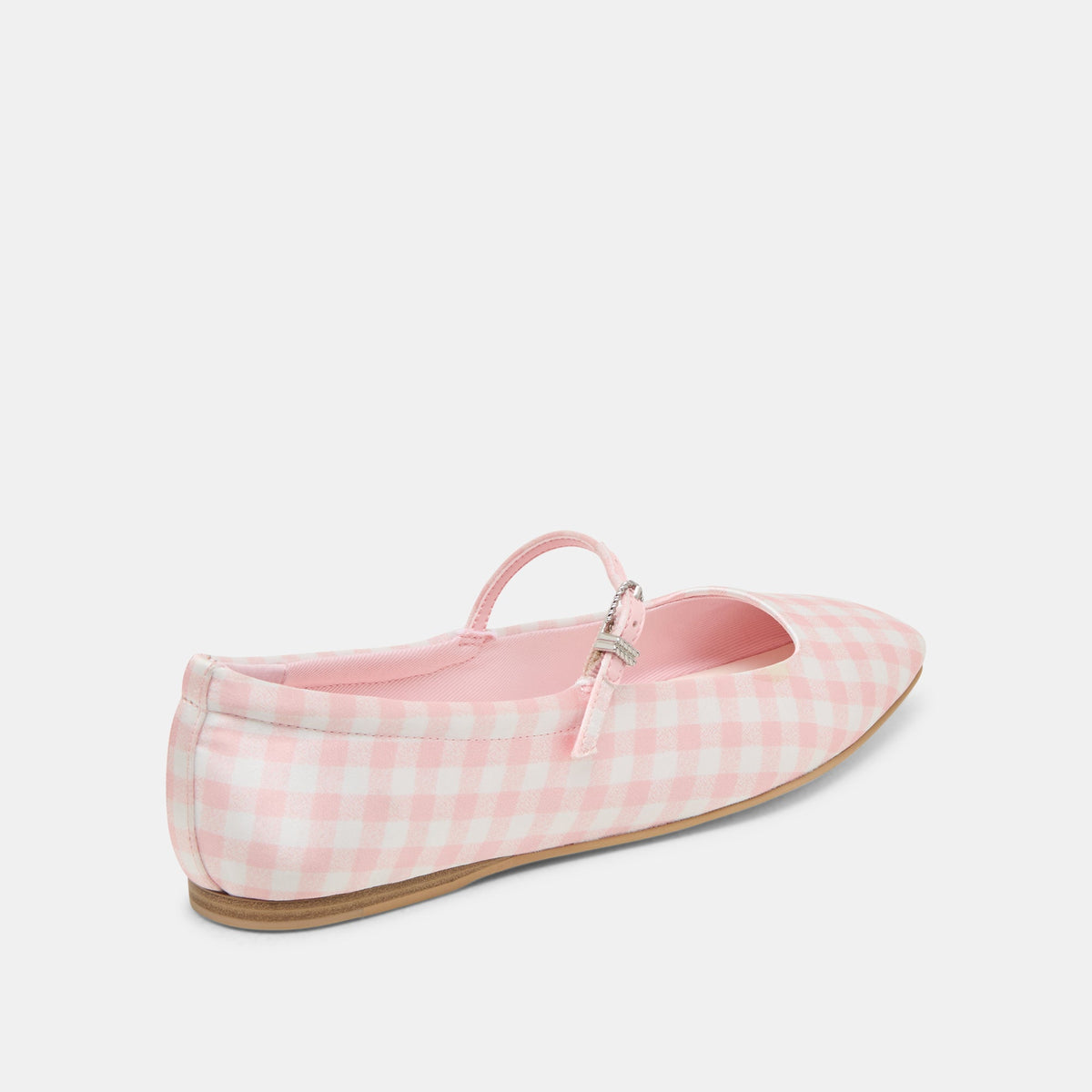 Reyes X Byrdie Golf Pink Plaid Gingham Wide Ballet Flats | Dolce Vita