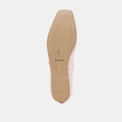 Reyes X Byrdie Golf Pink Plaid Gingham Wide Ballet Flats | Dolce Vita