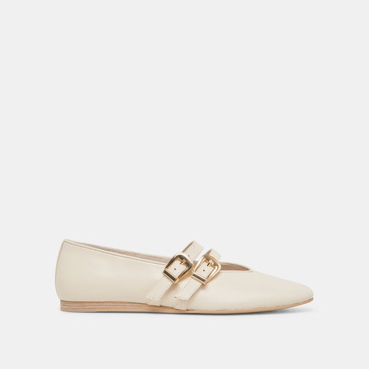BAYLEE WIDE BALLET FLATS IVORY LEATHER
 – Dolce Vita | Dolce Vita