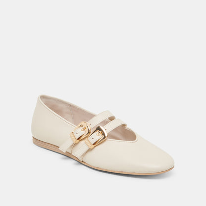 BAYLEE WIDE BALLET FLATS IVORY LEATHER
 – Dolce Vita | Dolce Vita