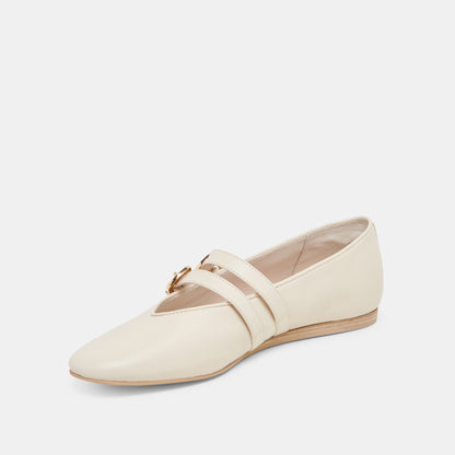 BAYLEE WIDE BALLET FLATS IVORY LEATHER
 – Dolce Vita | Dolce Vita
