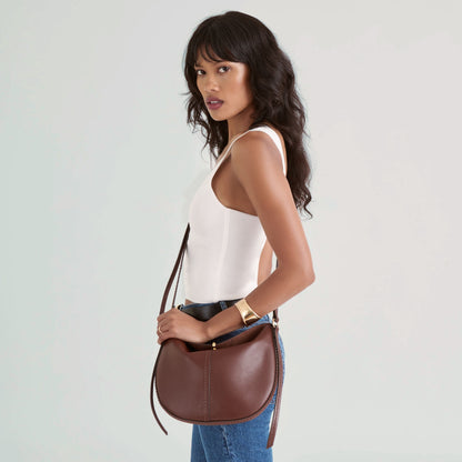 Burano Brown Leather Crossbody | Dolce Vita