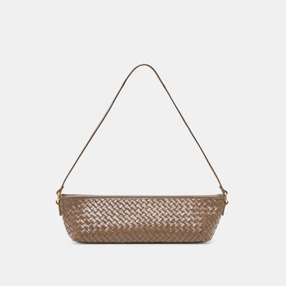 Savaii Brown Woven Leather Shoulder Bag | Dolce Vita