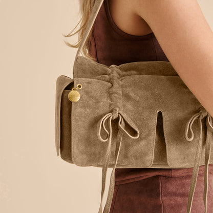 Hudson Olive Suede Shoulder Bag | Dolce Vita