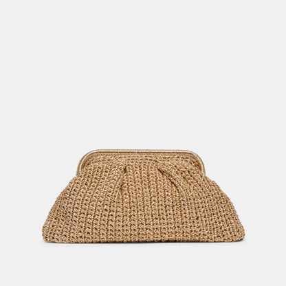Ione Gold Crochet Clutch | Dolce Vita