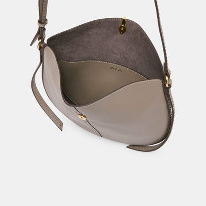 Burano Grey Leather Crossbody | Dolce Vita